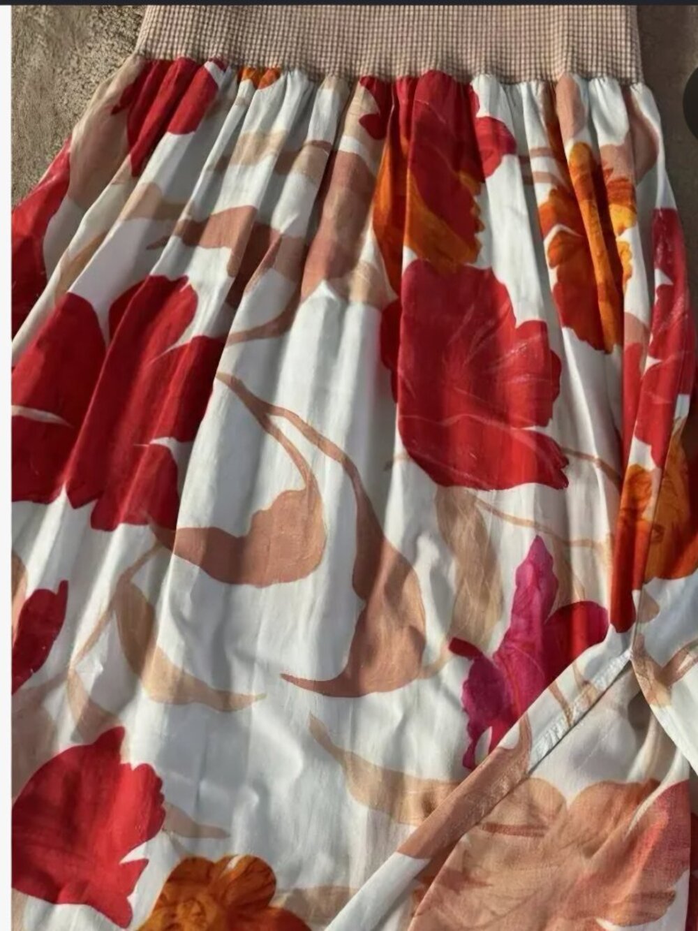 Maeve Anthropologie boho vibrant floral Event puff sleeve waisted Beachy dress L - Picture 5 of 8